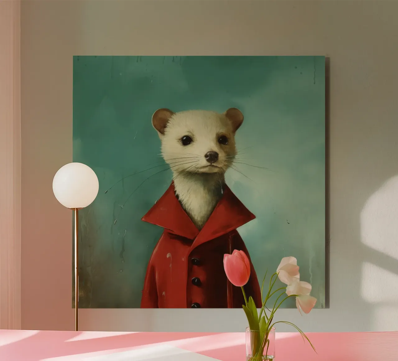 Minimal Stoat 3 alluminio dibond da Minimal Animal Art