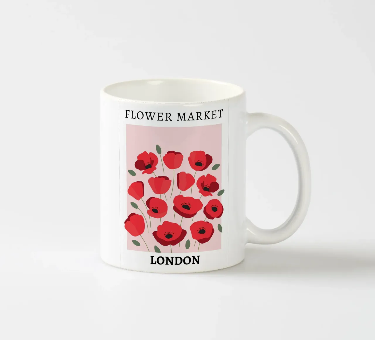 Mercato dei fiori di Londra, design floreale rosso tazza in ceramica da pdigitalprints