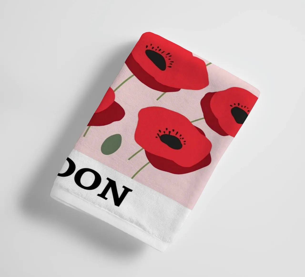 Mercato dei fiori di Londra, design floreale rosso asciugamano da bagno da pdigitalprints