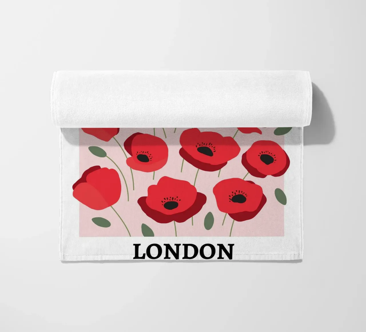 Mercato dei fiori di Londra, design floreale rosso telo mare da pdigitalprints