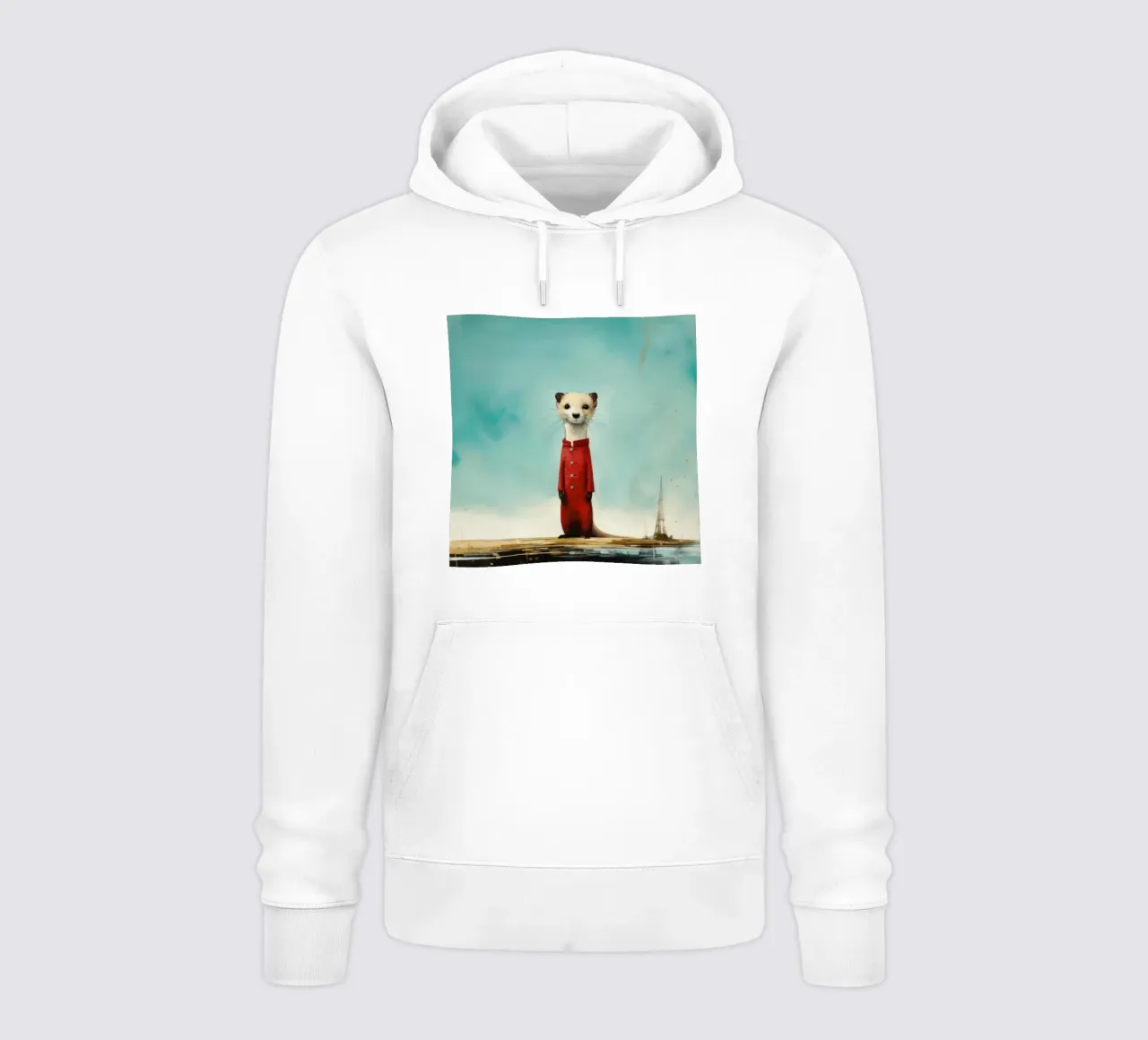 Minimal Stoat 4 felpa con cappuccio da Minimal Animal Art
