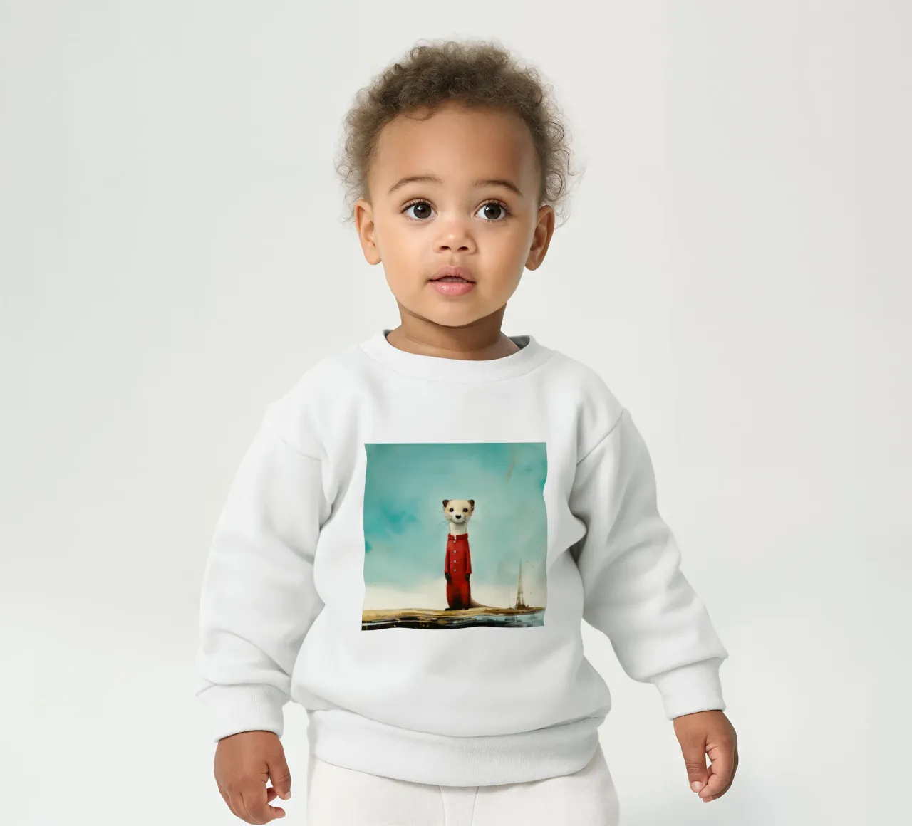 Minimal Stoat 4 felpa neonato da Minimal Animal Art