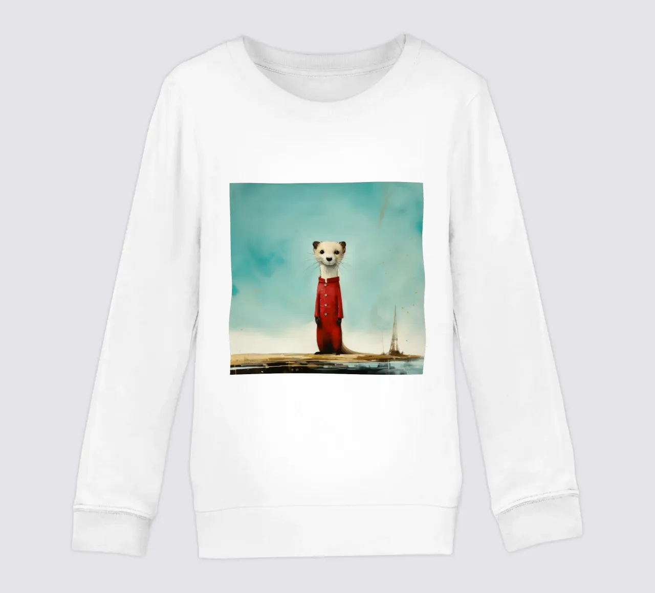 Minimal Stoat 4 felpa bambino da Minimal Animal Art