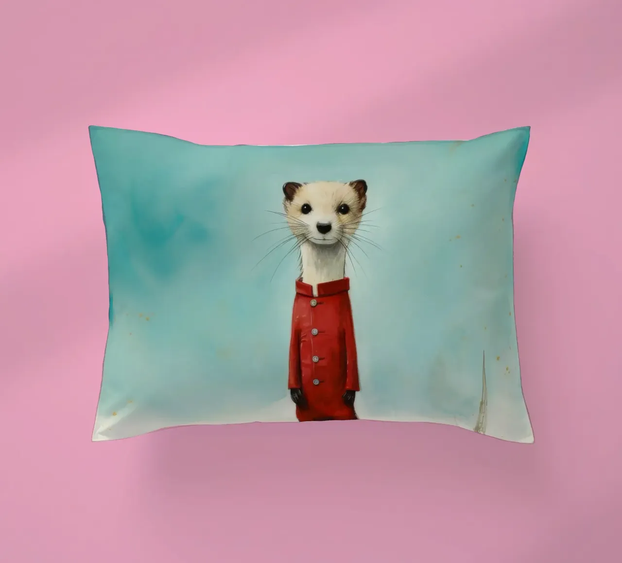Minimal Stoat 4 cuscino da Minimal Animal Art