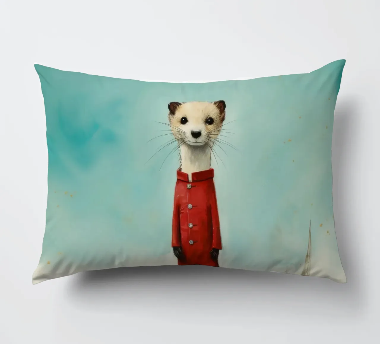 Minimal Stoat 4 cuscino da Minimal Animal Art