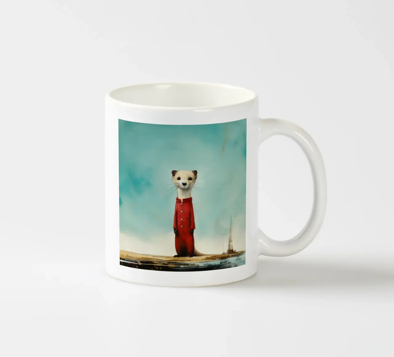 Minimal Stoat 4 tazza in ceramica da Minimal Animal Art