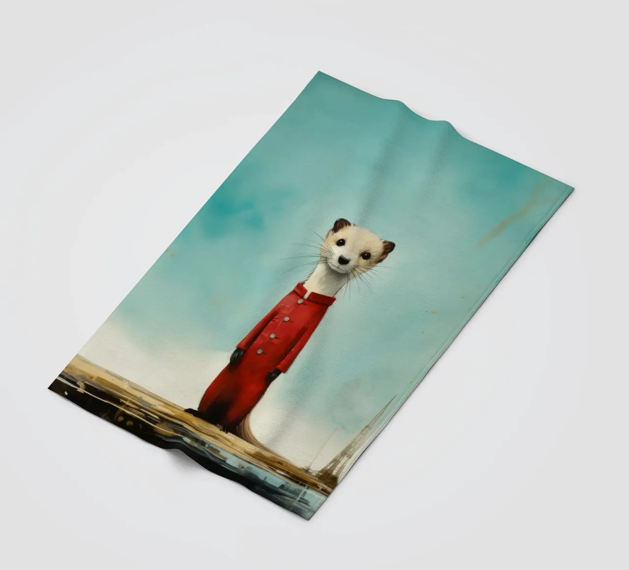 Minimal Stoat 4 coperta in pile da Minimal Animal Art