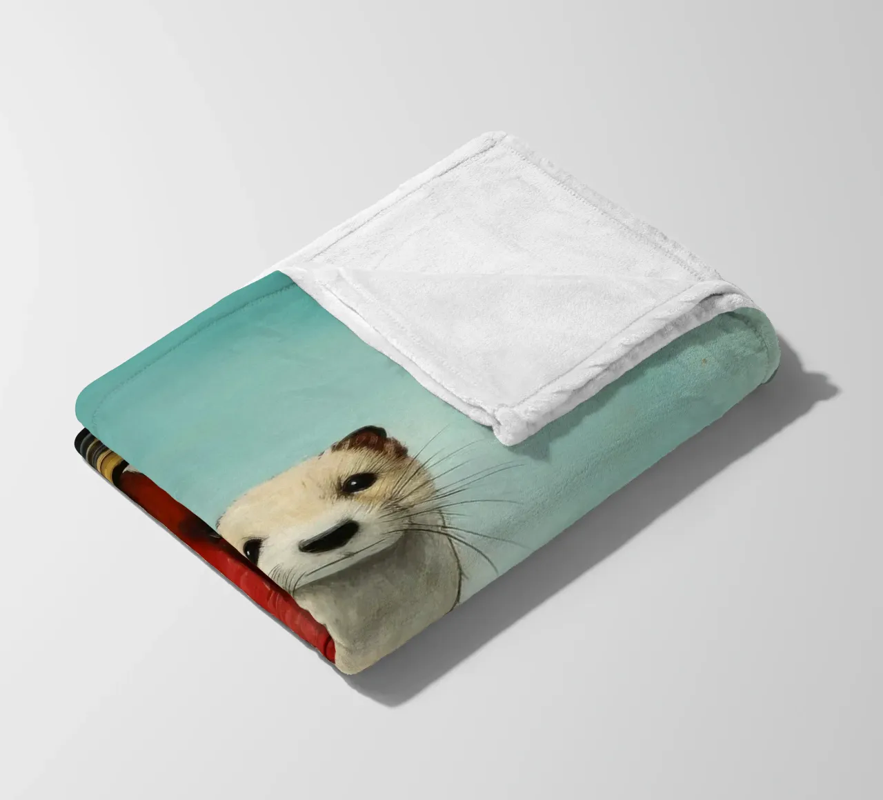 Minimal Stoat 4 coperta in pile da Minimal Animal Art