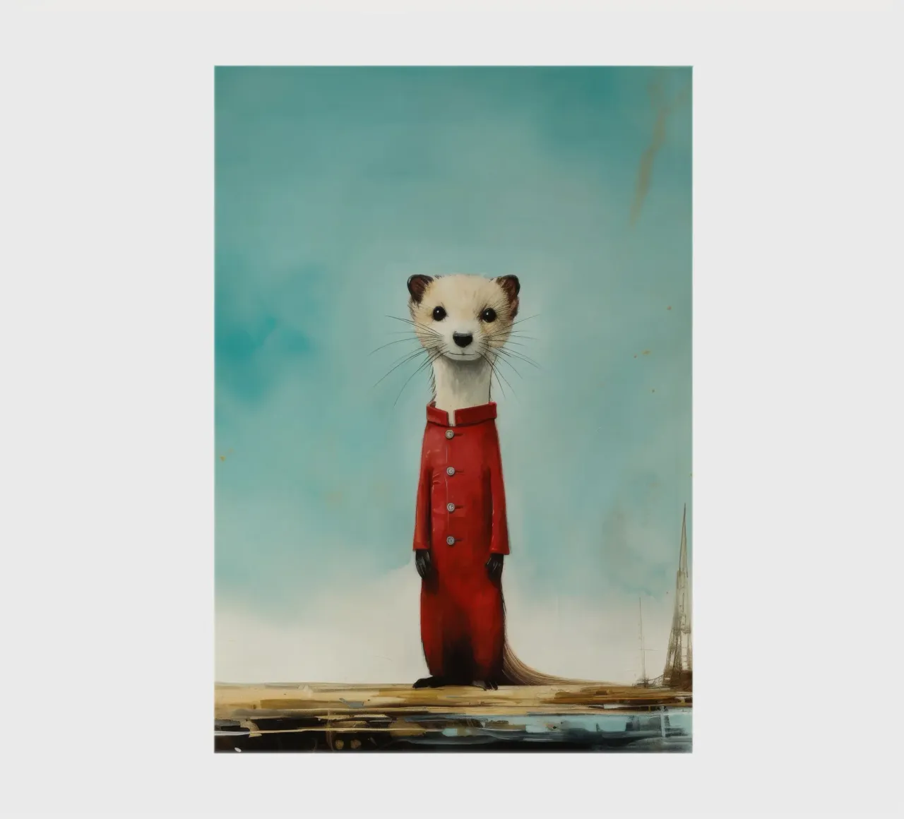 Minimal Stoat 4 notebook by Minimal Animal Art