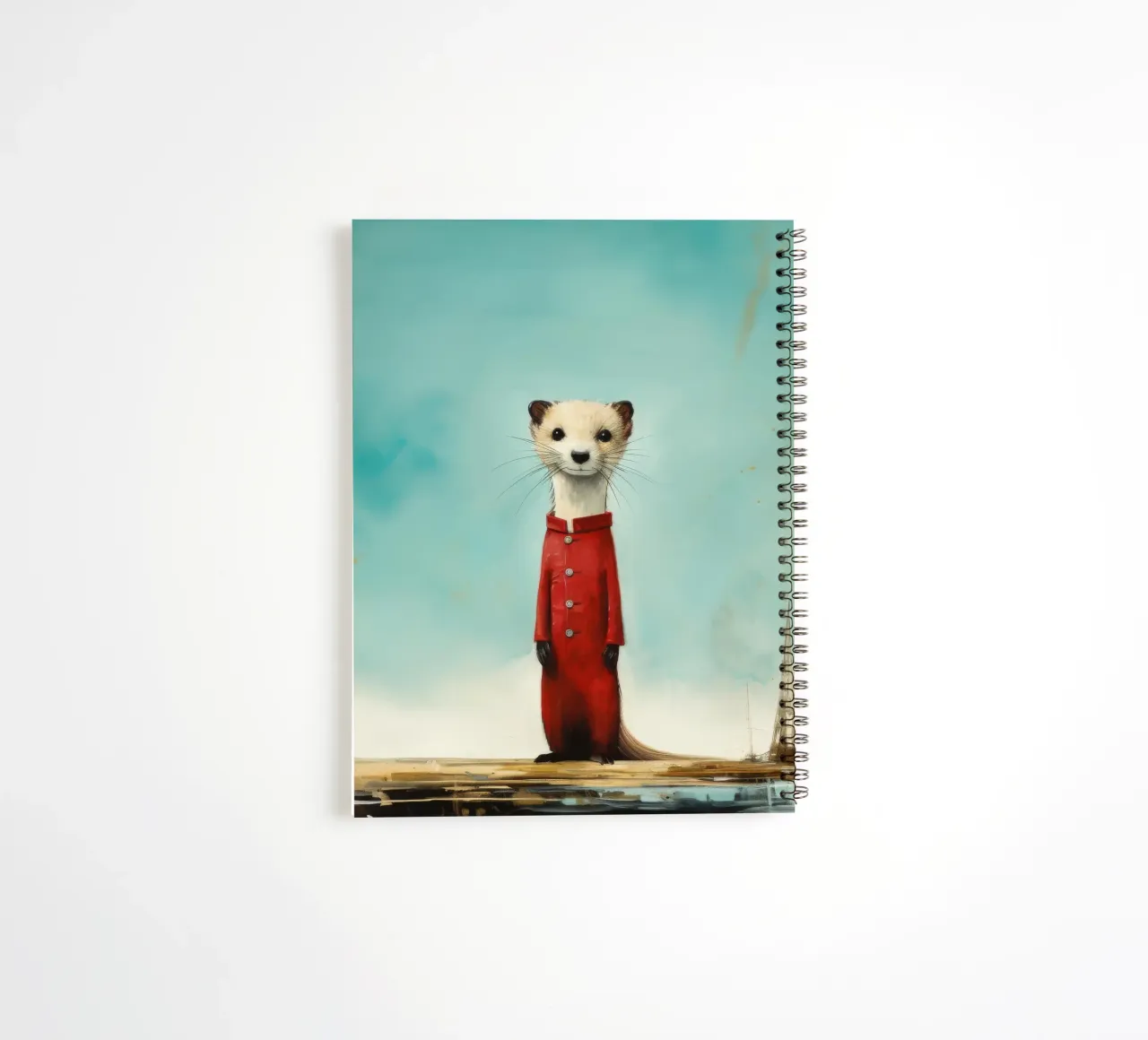 Minimal Stoat 4 spiral notebook by Minimal Animal Art