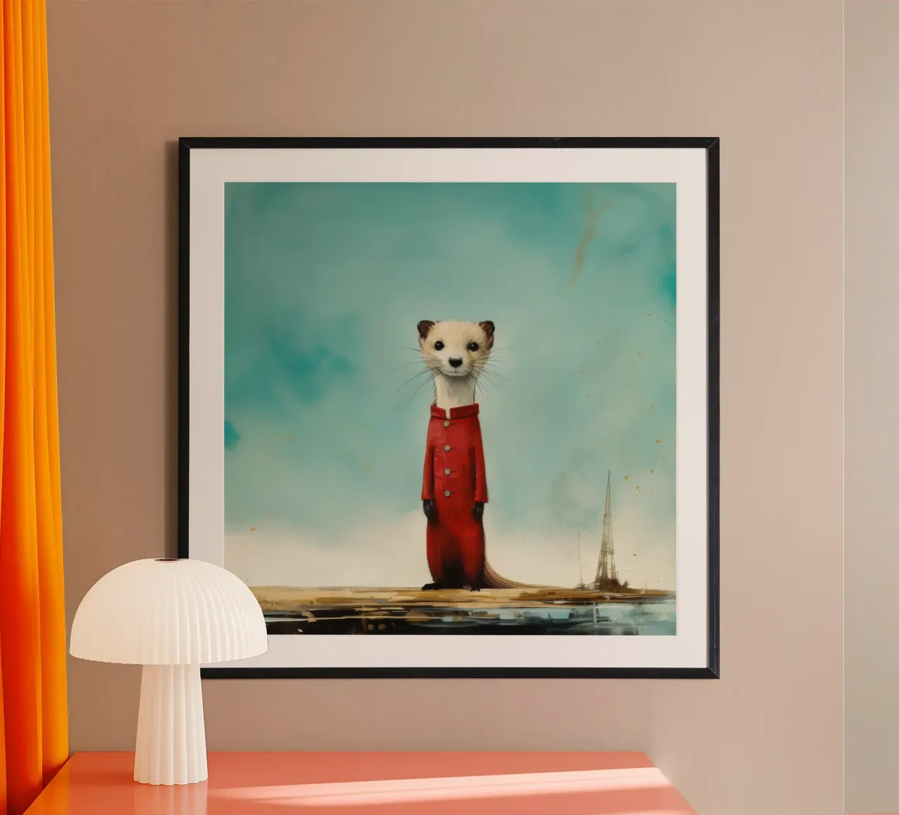 Minimal Stoat 4 carta hahnemühle da Minimal Animal Art