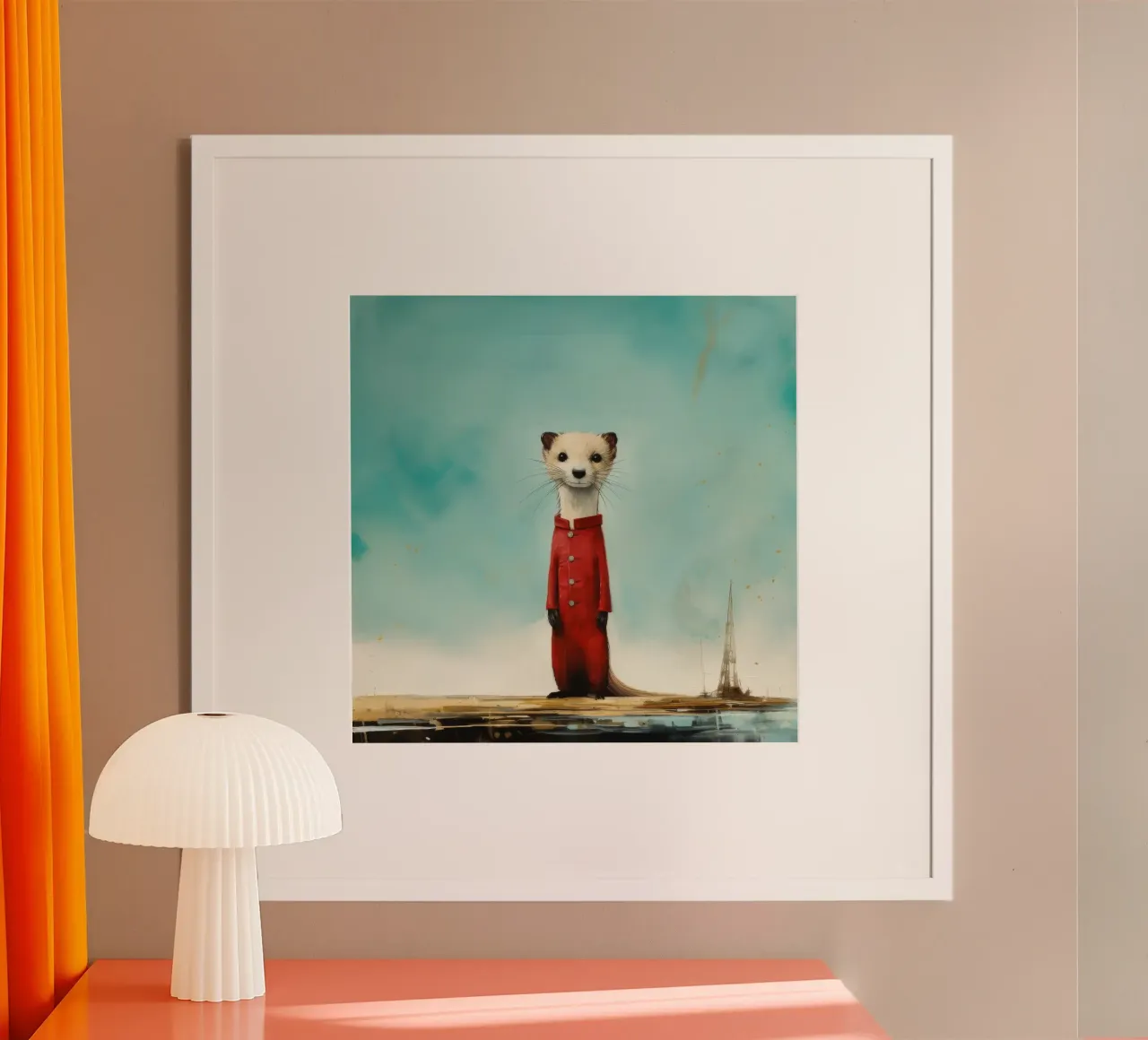 Minimal Stoat 4 carta hahnemühle da Minimal Animal Art