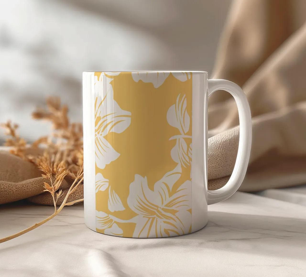 Design floreale giallo, Paisley tazza in ceramica da pdigitalprints