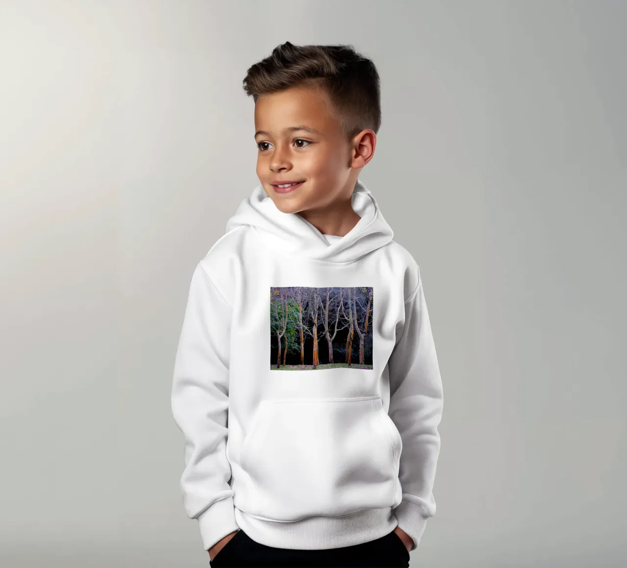 Autunno nel bosco felpa bambino con cappuccio da Teresa André