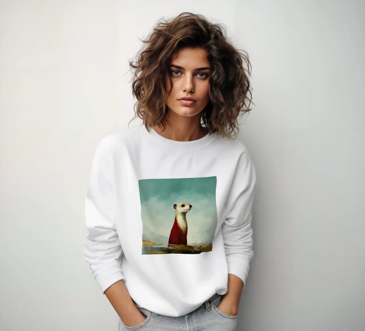 Minimal-Hirsch 1 Sweatshirt von Minimal Animal Art