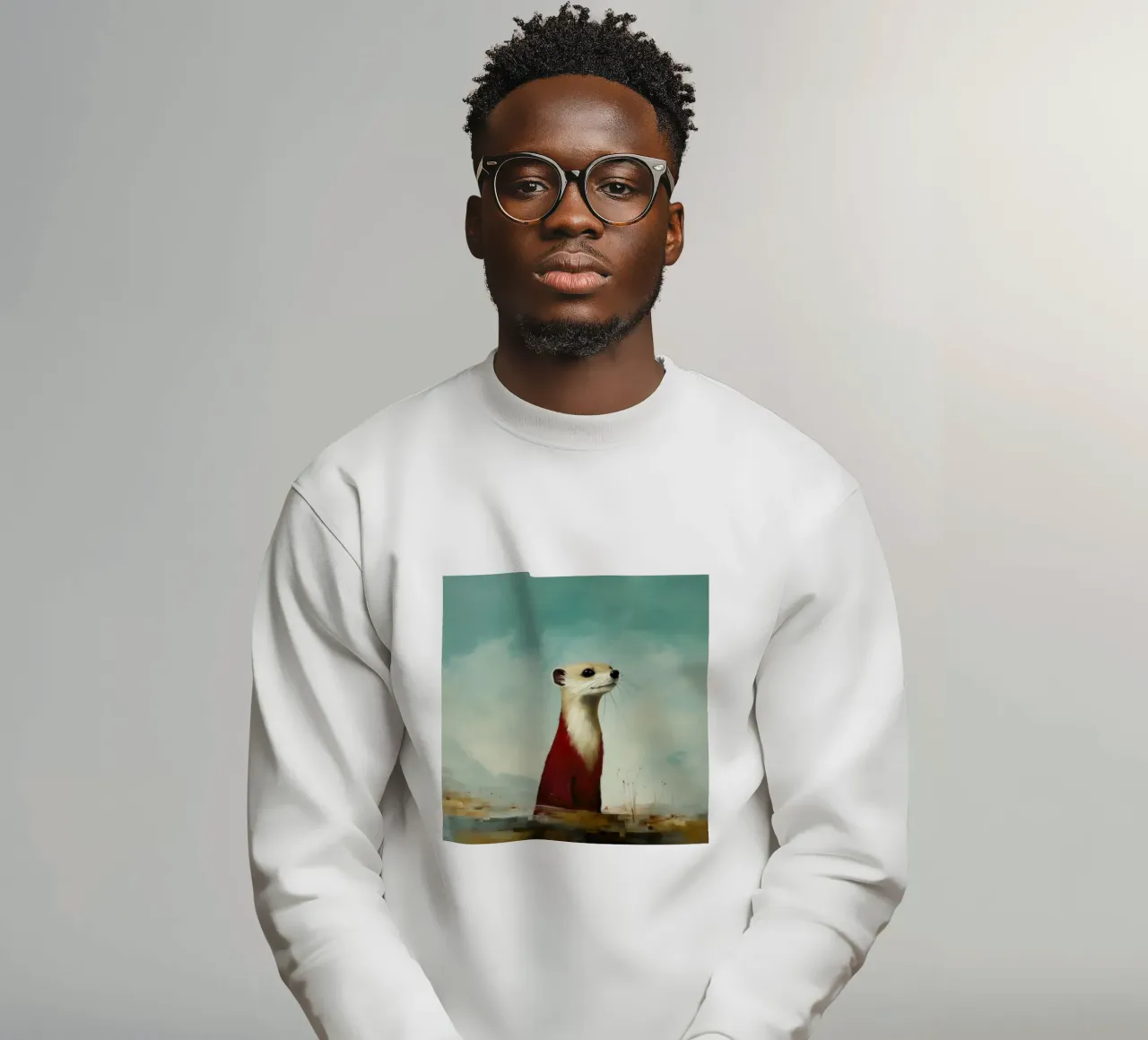 Minimal-Hirsch 1 Sweatshirt von Minimal Animal Art
