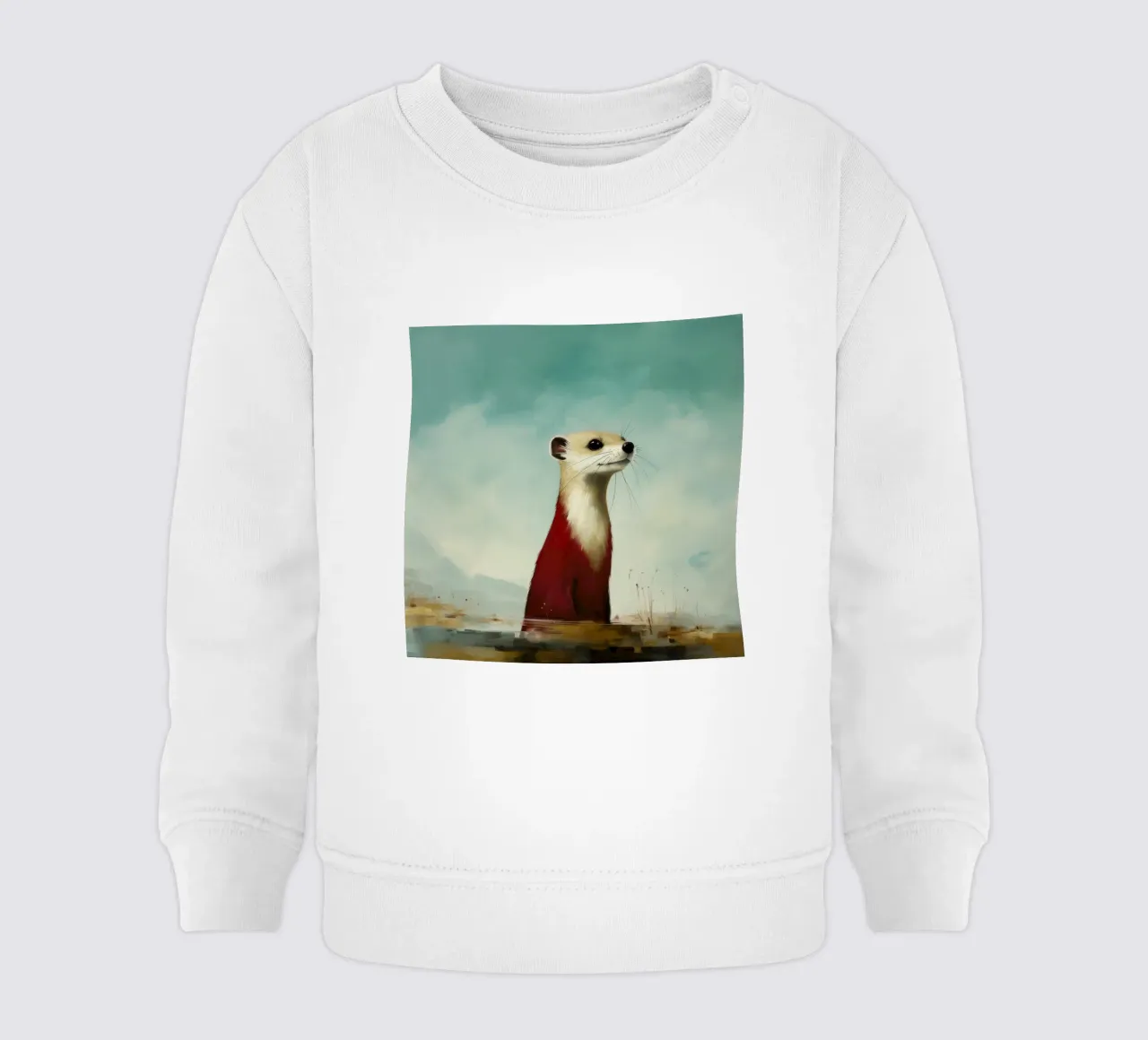 Minimo Stoat 1 felpa neonato da Minimal Animal Art