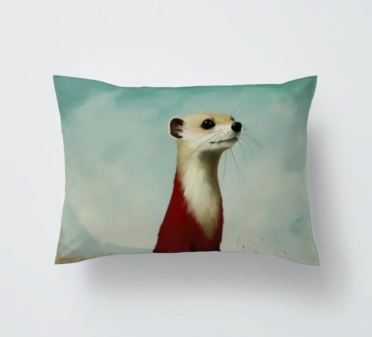 Minimo Stoat 1 cuscino da Minimal Animal Art