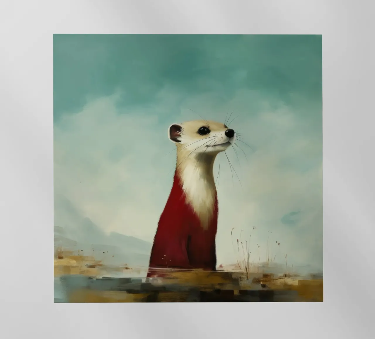 Minimo Stoat 1 pellicola backlit da Minimal Animal Art