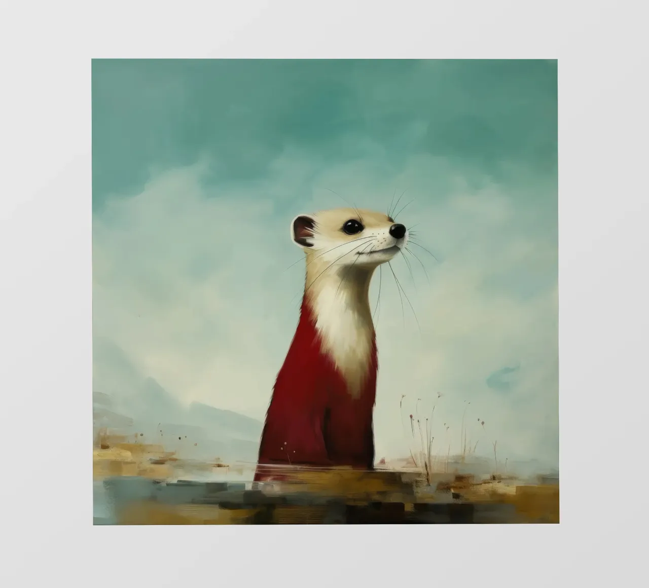 Minimo Stoat 1 pellicola backlit da Minimal Animal Art