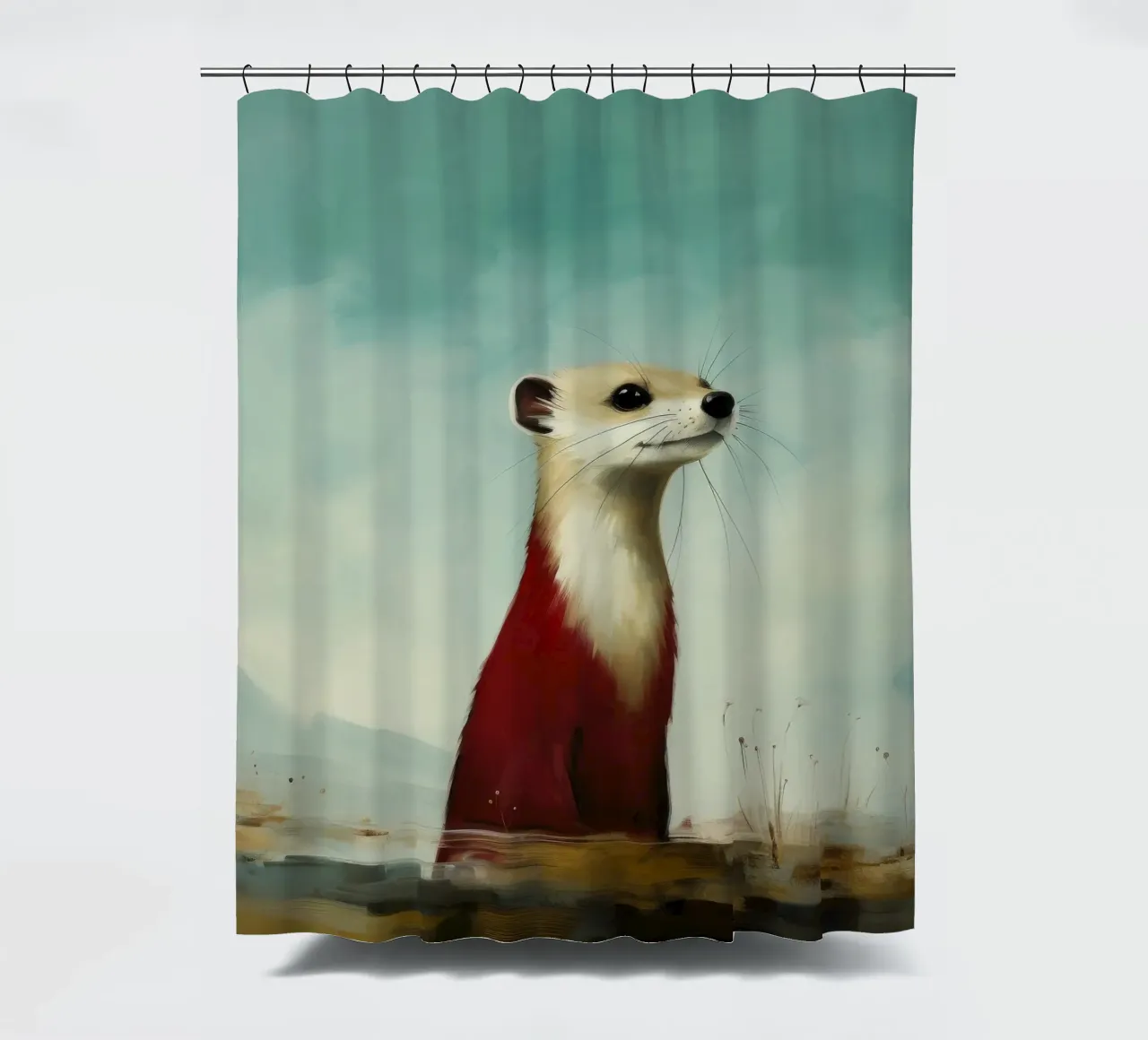Minimo Stoat 1 tenda da doccia da Minimal Animal Art