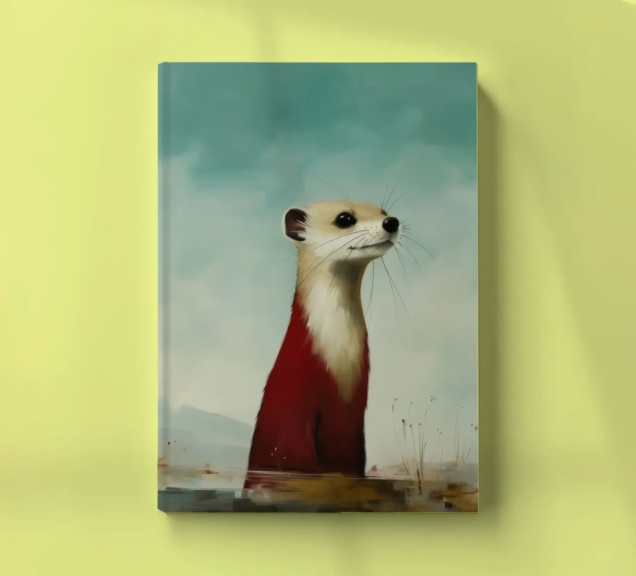 Minimal Stoat 1 notebook by Minimal Animal Art