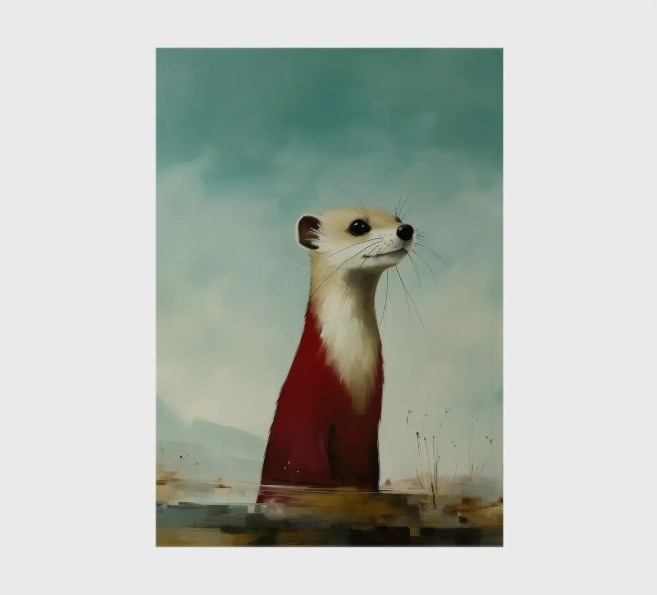 Minimal Stoat 1 notebook by Minimal Animal Art