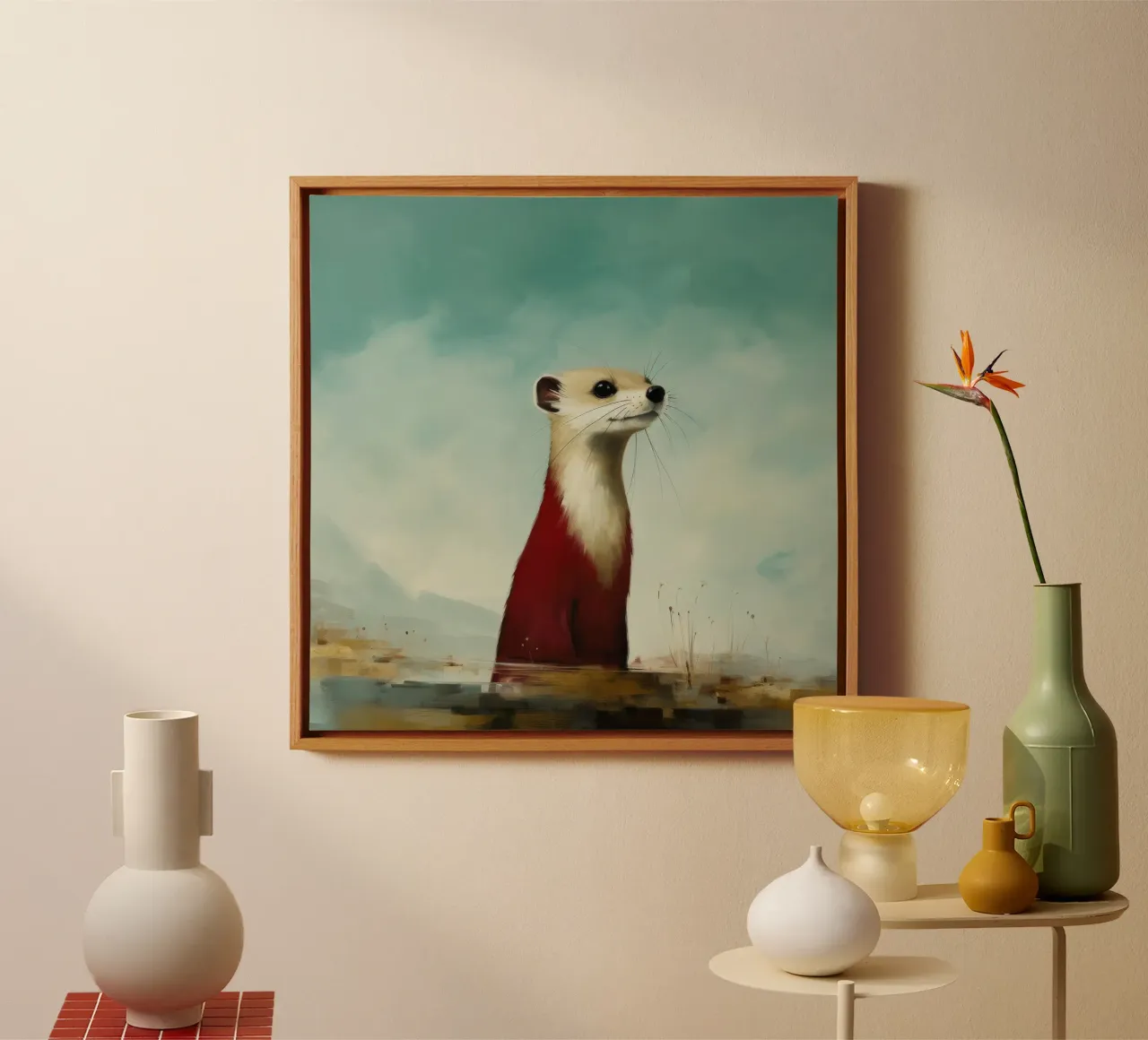 Minimo Stoat 1 tela da Minimal Animal Art