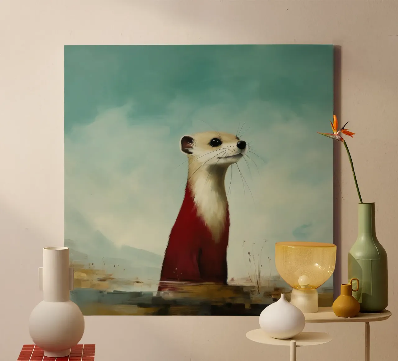 Minimo Stoat 1 tela da Minimal Animal Art