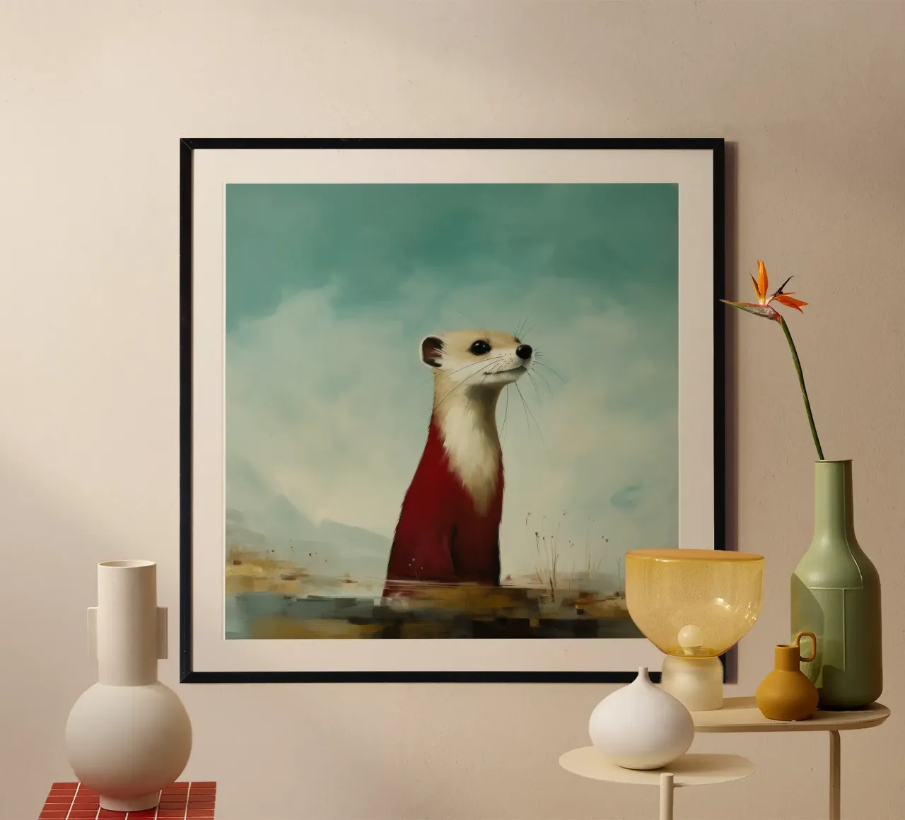 Minimo Stoat 1 poster da Minimal Animal Art