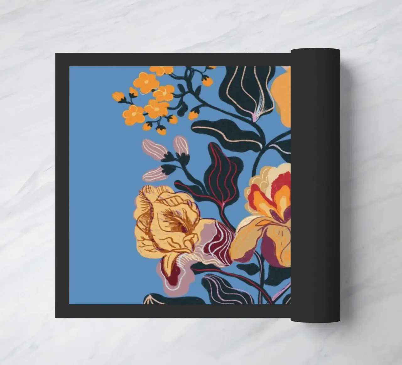 Blue iris doormat by GigiRosado