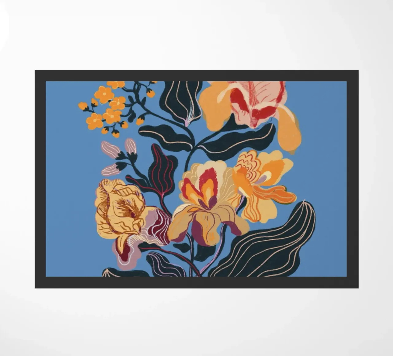 Blue iris doormat by GigiRosado