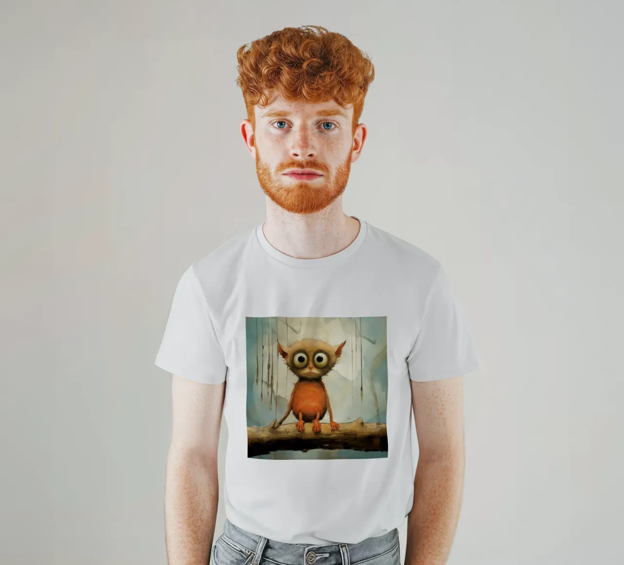 Tarsio minimo 2 t-shirt da Minimal Animal Art