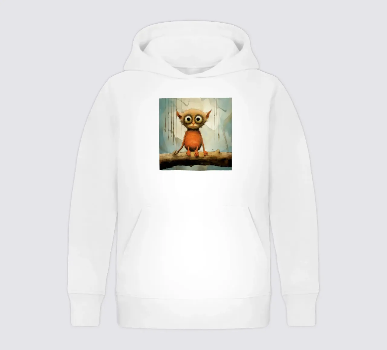 Tarsio minimo 2 felpa bambino con cappuccio da Minimal Animal Art