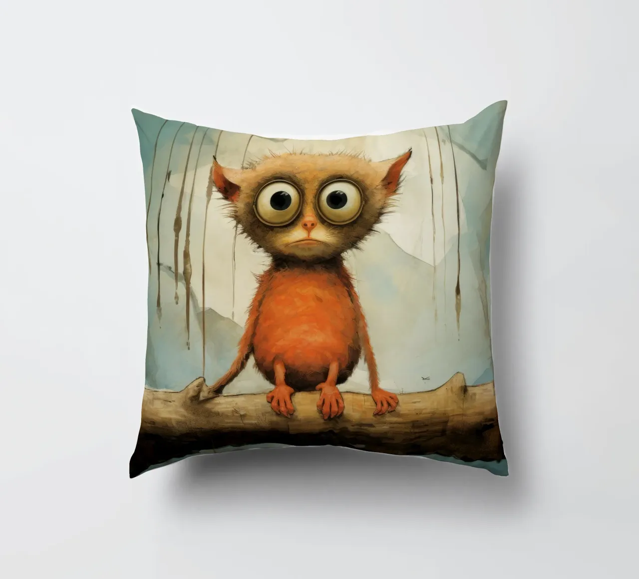 Tarsio minimo 2 cuscino da Minimal Animal Art