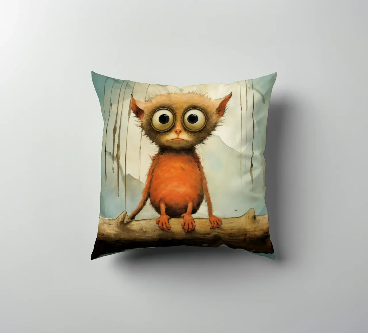 Tarsio minimo 2 cuscino da Minimal Animal Art