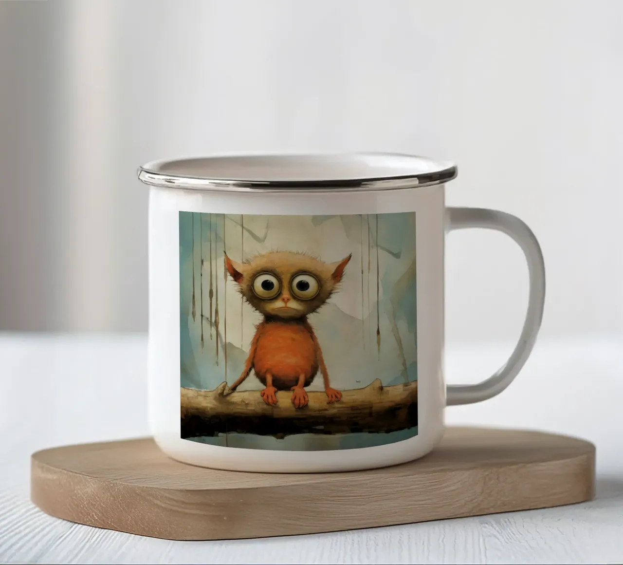 Tarsio minimo 2 tazza in smalto da Minimal Animal Art