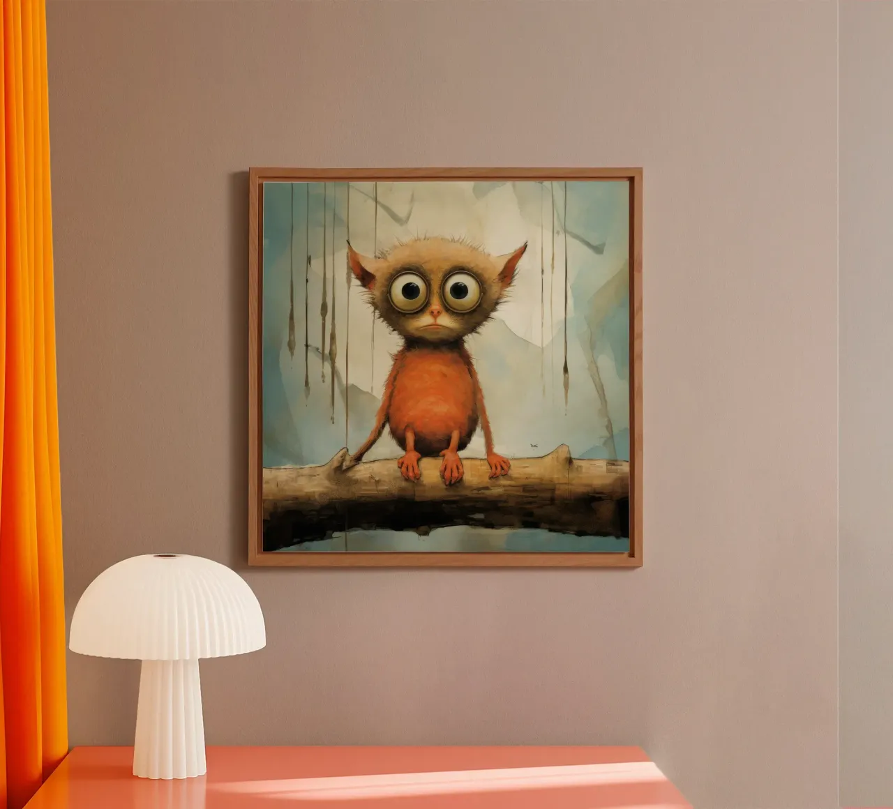 Tarsio minimo 2 alluminio dibond da Minimal Animal Art