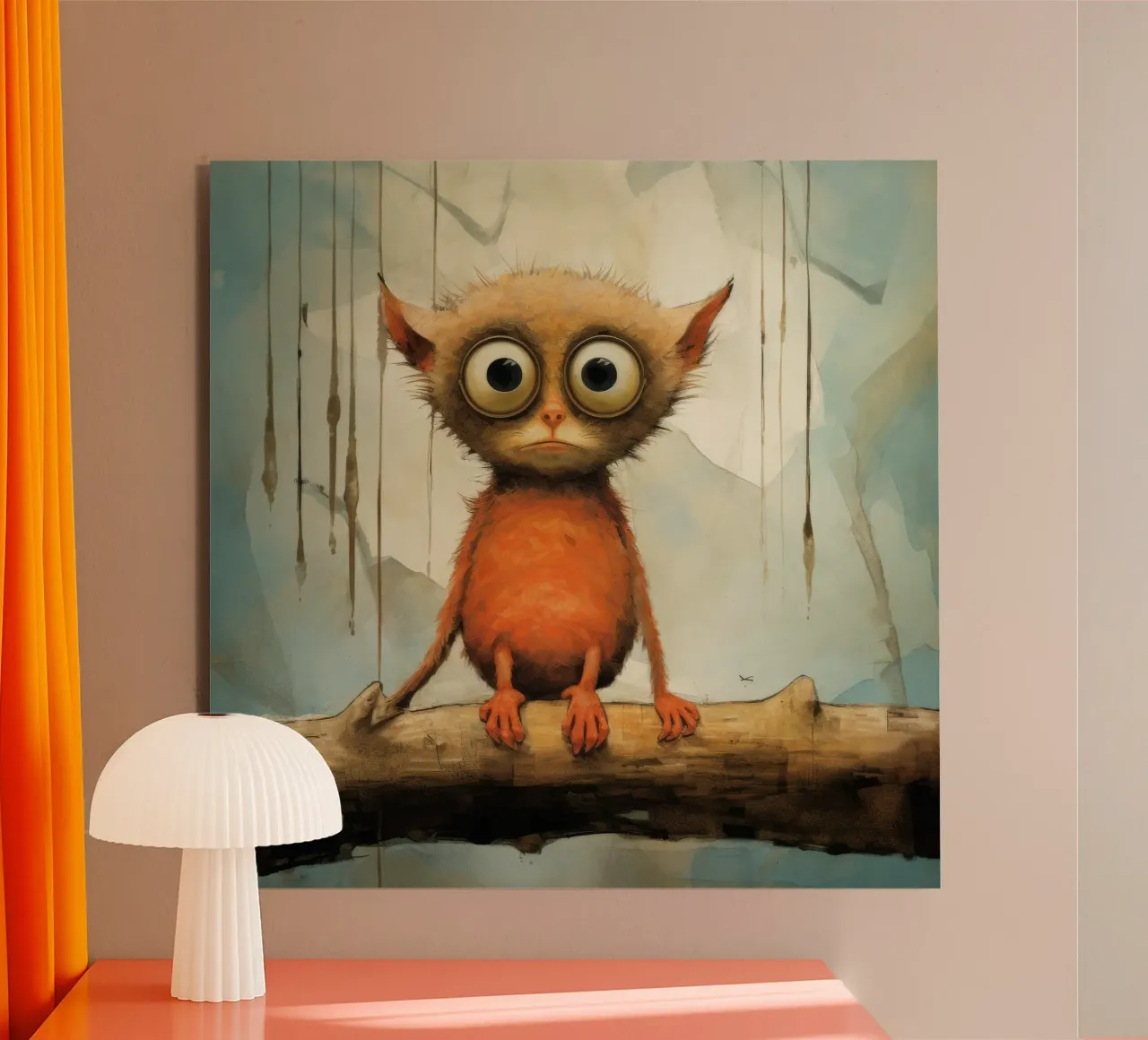 Tarsio minimo 2 alluminio dibond da Minimal Animal Art