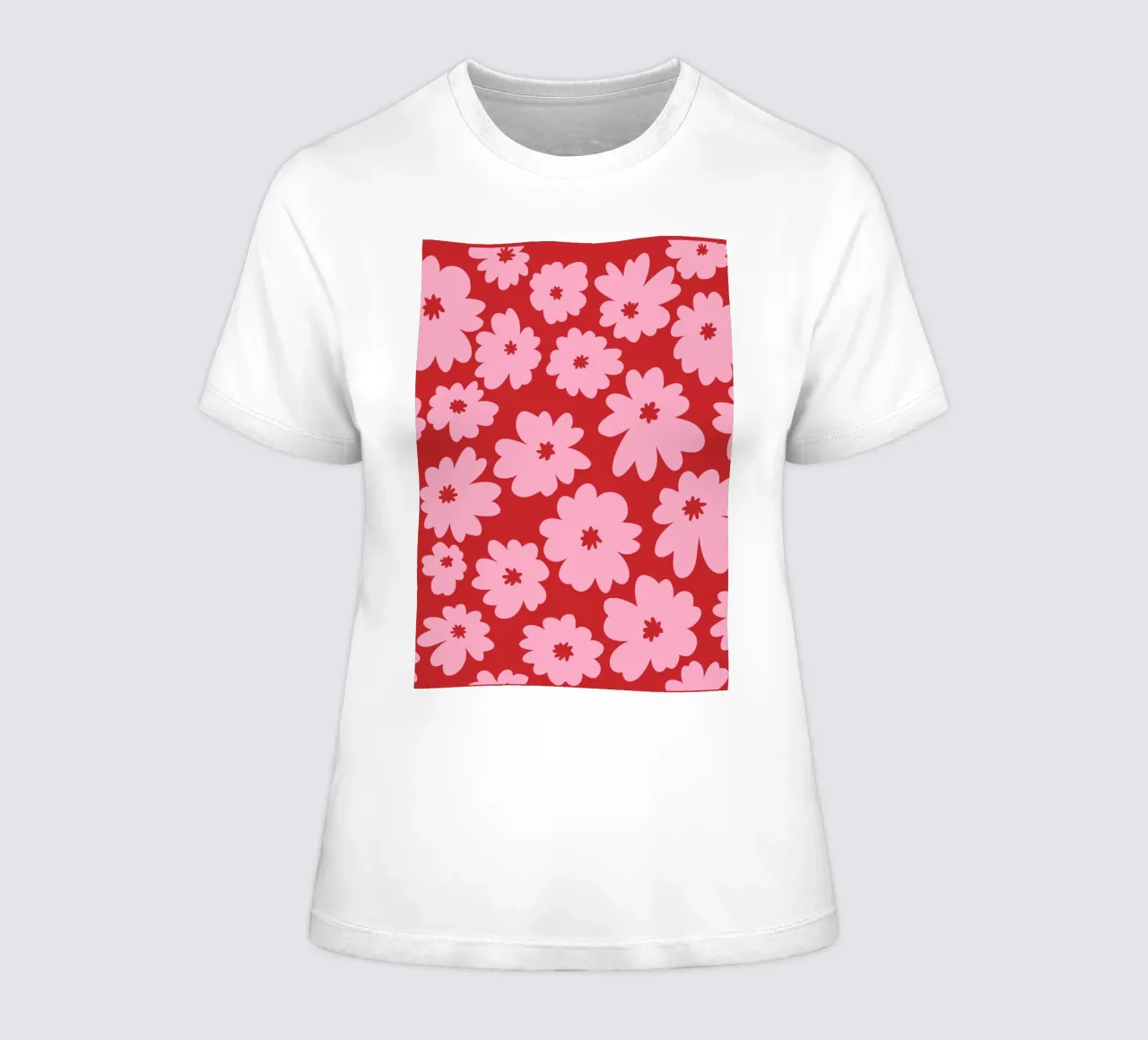 Patrón Floral Rojo , Flores Preppy camiseta de mujer de pdigitalprints