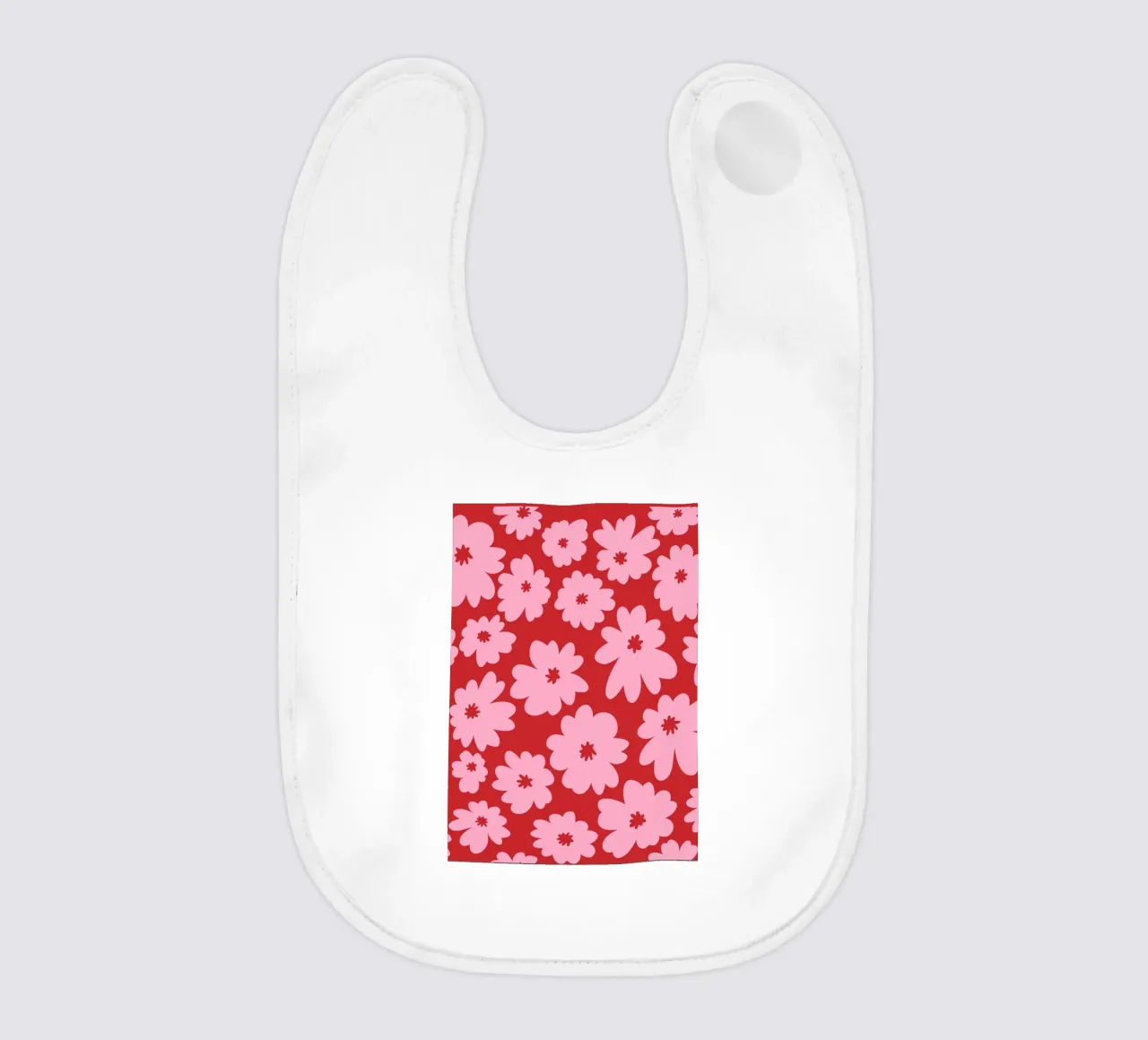 Motivo floreale rosso , Fiori preppy bavaglino da pdigitalprints