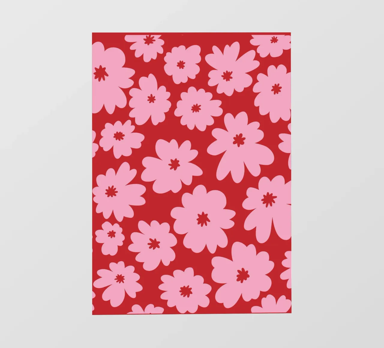 Motivo floreale rosso , Fiori preppy pellicola backlit da pdigitalprints