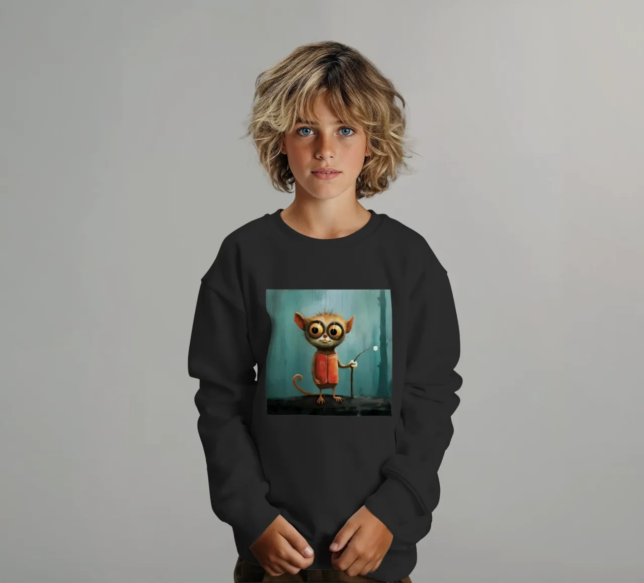 Minimal Tarsier 3 felpa bambino da Minimal Animal Art