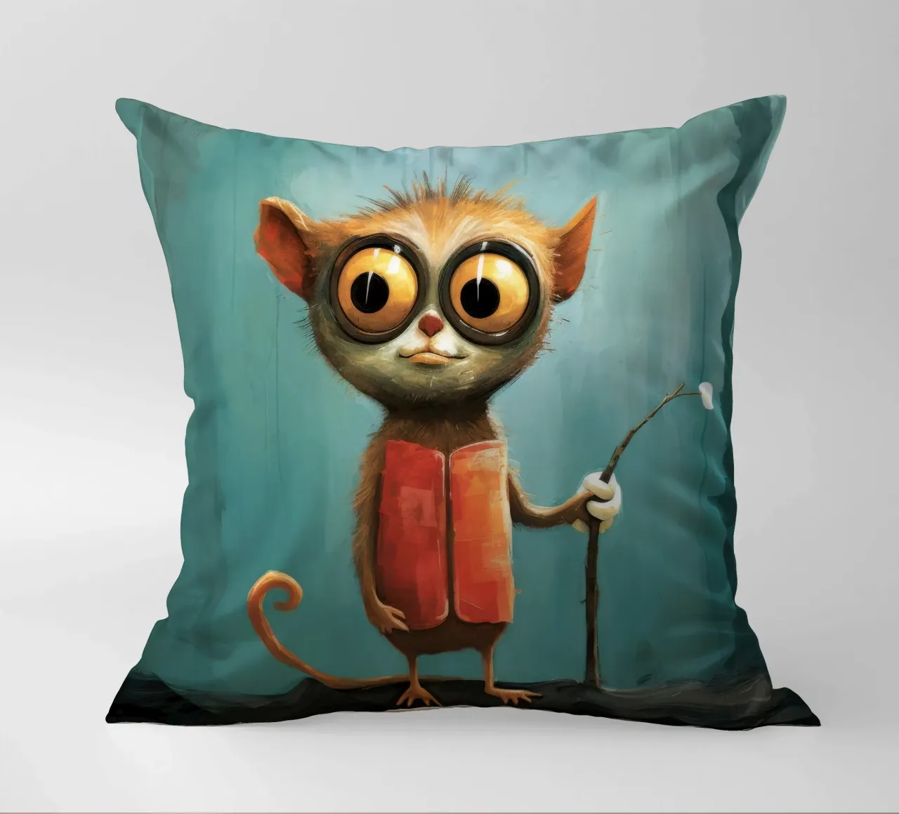 Minimal Tarsier 3 cuscino da Minimal Animal Art