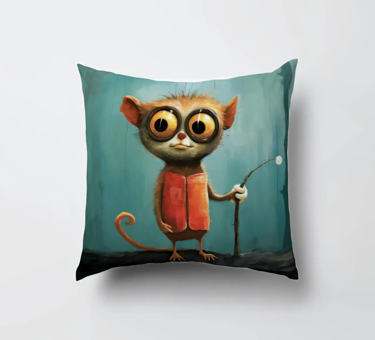 Minimal Tarsier 3 cuscino da Minimal Animal Art