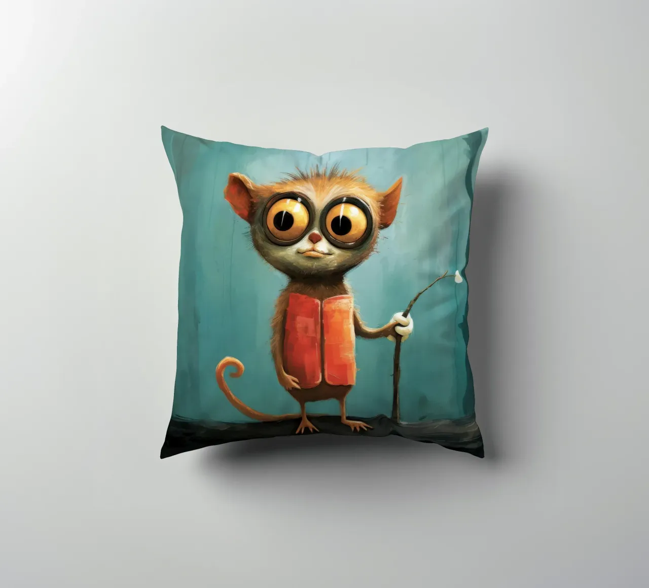 Minimal Tarsier 3 cuscino da Minimal Animal Art