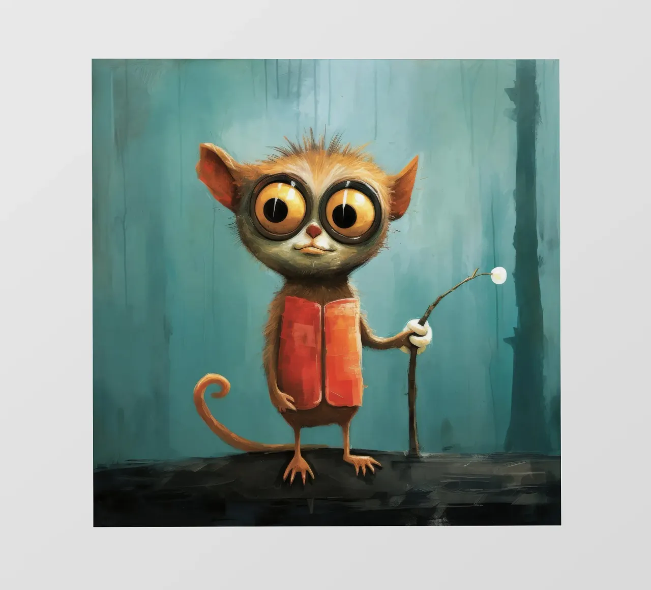 Minimal Tarsier 3 pellicola backlit da Minimal Animal Art