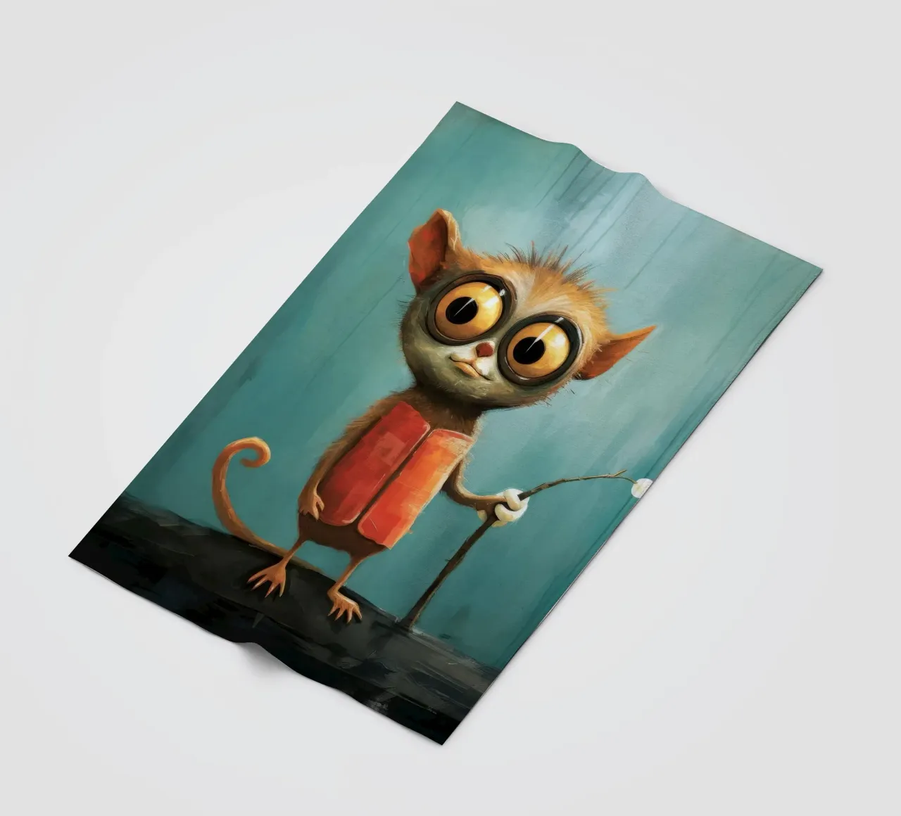 Minimal Tarsier 3 coperta in pile da Minimal Animal Art