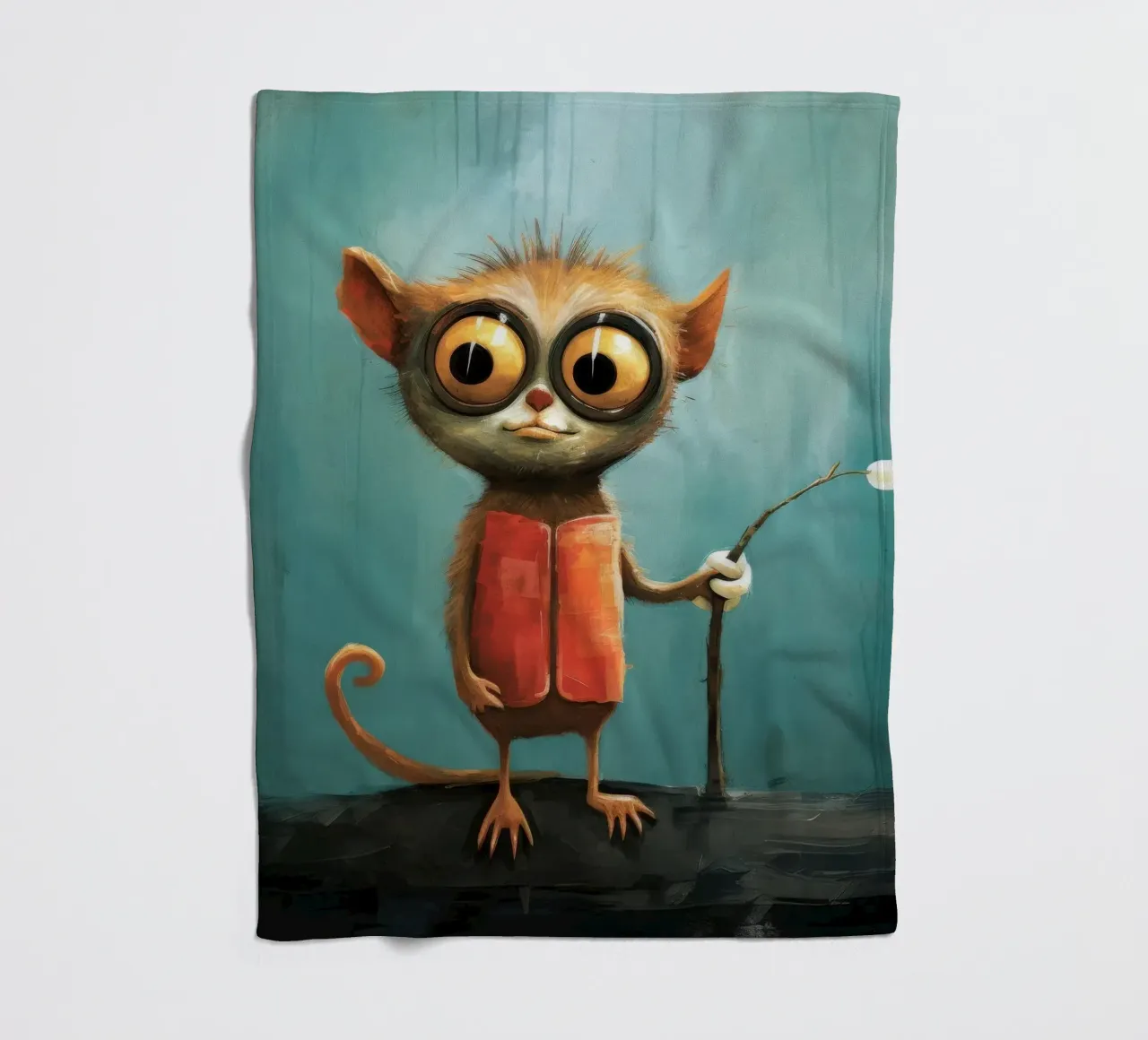 Minimal Tarsier 3 coperta in pile da Minimal Animal Art