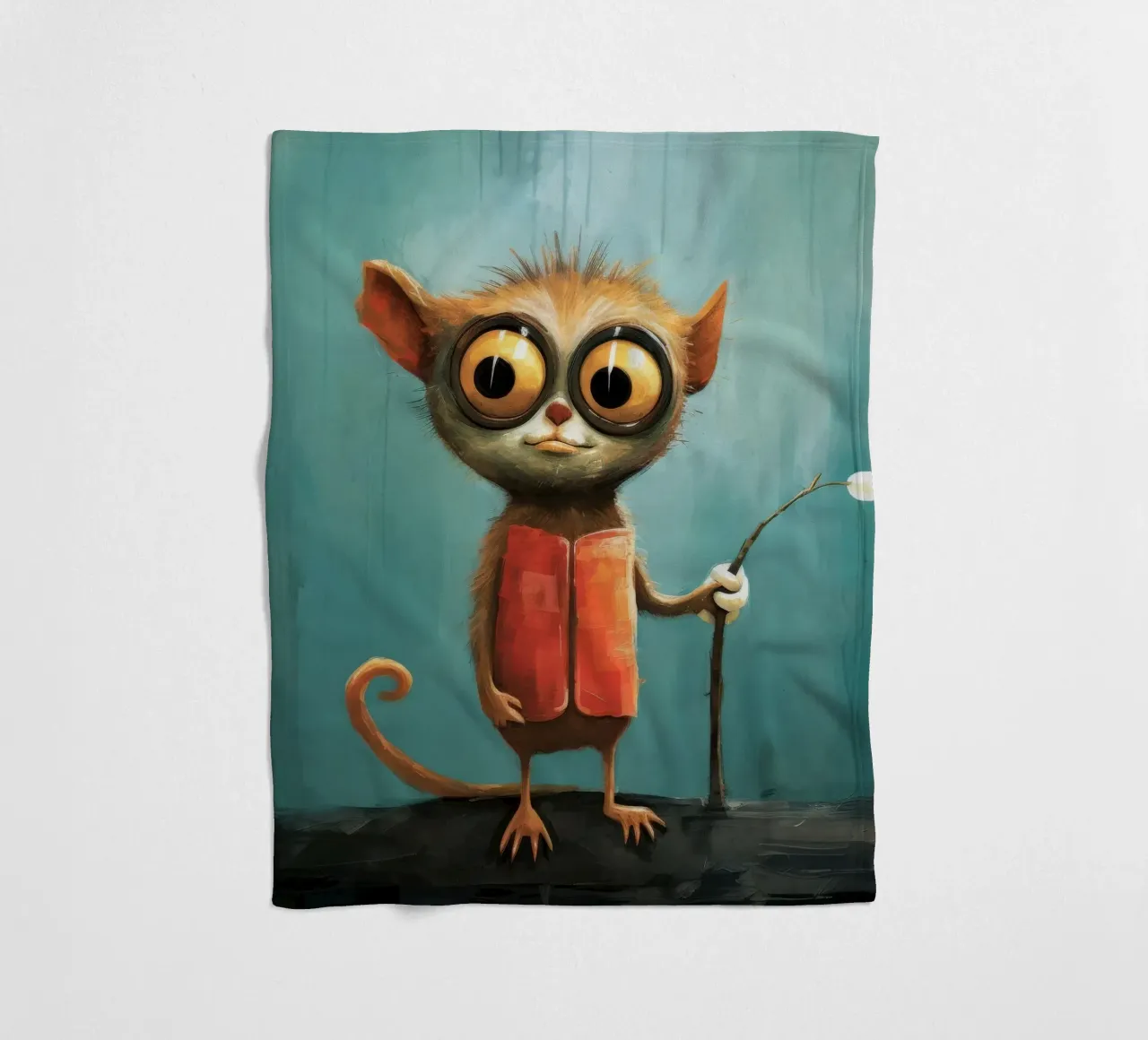 Minimal Tarsier 3 coperta in pile da Minimal Animal Art